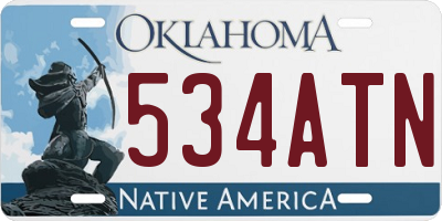 OK license plate 534ATN