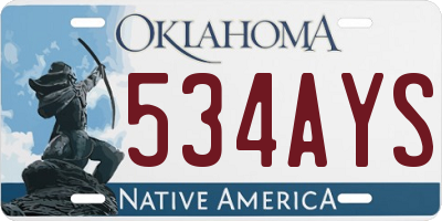 OK license plate 534AYS