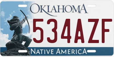 OK license plate 534AZF
