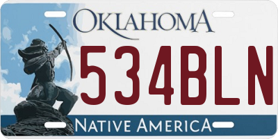 OK license plate 534BLN