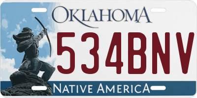 OK license plate 534BNV