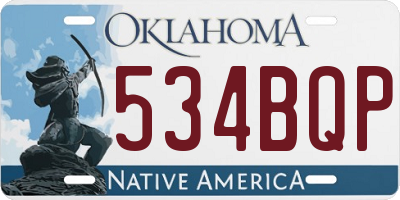 OK license plate 534BQP