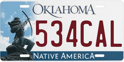 OK license plate 534CAL