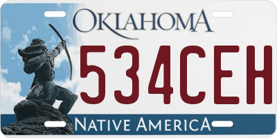 OK license plate 534CEH