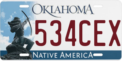 OK license plate 534CEX