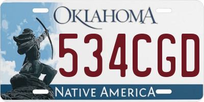 OK license plate 534CGD