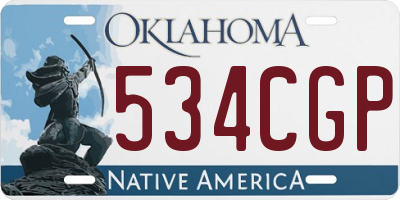 OK license plate 534CGP