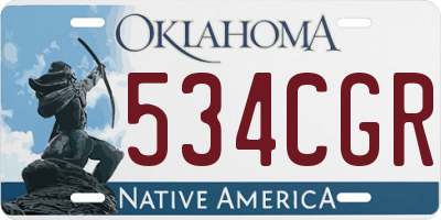 OK license plate 534CGR