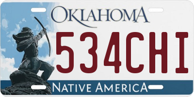 OK license plate 534CHI