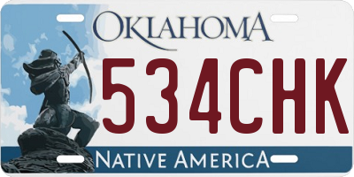 OK license plate 534CHK