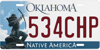 OK license plate 534CHP