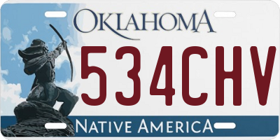 OK license plate 534CHV
