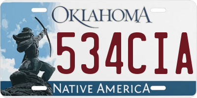 OK license plate 534CIA