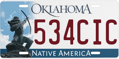 OK license plate 534CIC