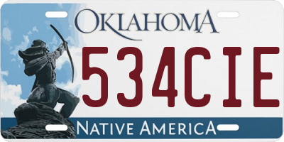 OK license plate 534CIE