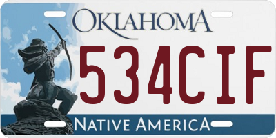 OK license plate 534CIF