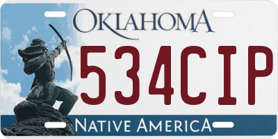 OK license plate 534CIP