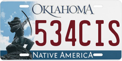 OK license plate 534CIS