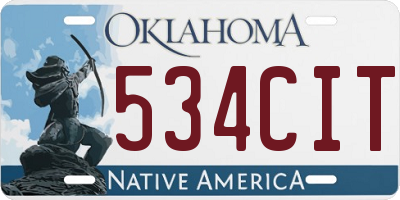 OK license plate 534CIT