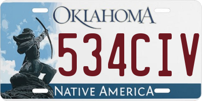 OK license plate 534CIV