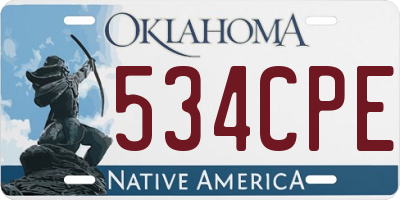 OK license plate 534CPE