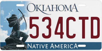 OK license plate 534CTD