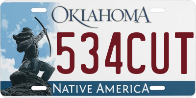 OK license plate 534CUT