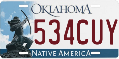 OK license plate 534CUY