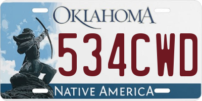 OK license plate 534CWD