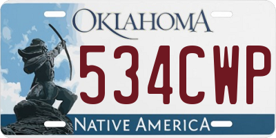 OK license plate 534CWP