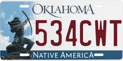 OK license plate 534CWT