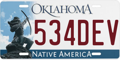 OK license plate 534DEV
