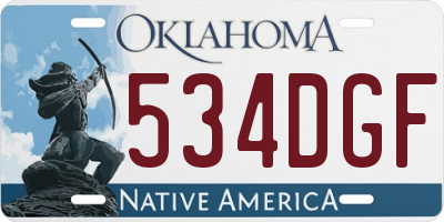 OK license plate 534DGF