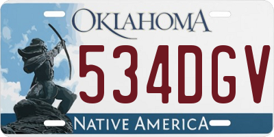 OK license plate 534DGV