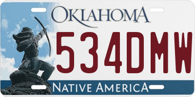 OK license plate 534DMW