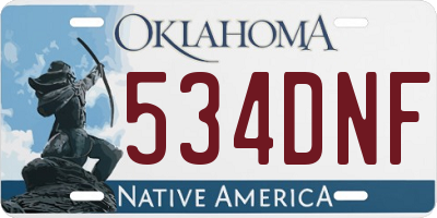 OK license plate 534DNF