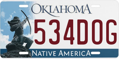 OK license plate 534DOG