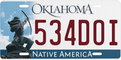 OK license plate 534DOI