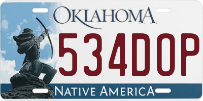 OK license plate 534DOP