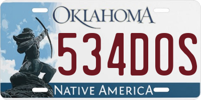 OK license plate 534DOS