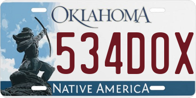 OK license plate 534DOX