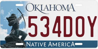 OK license plate 534DOY