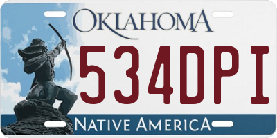 OK license plate 534DPI
