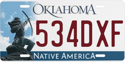 OK license plate 534DXF