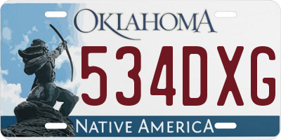 OK license plate 534DXG