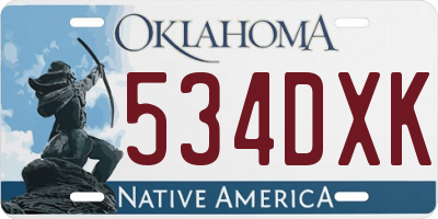 OK license plate 534DXK