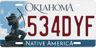 OK license plate 534DYF