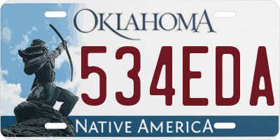 OK license plate 534EDA