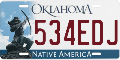 OK license plate 534EDJ