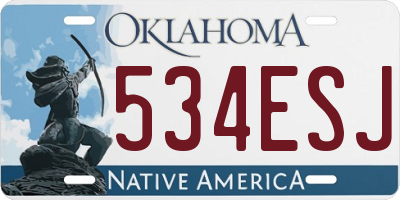 OK license plate 534ESJ